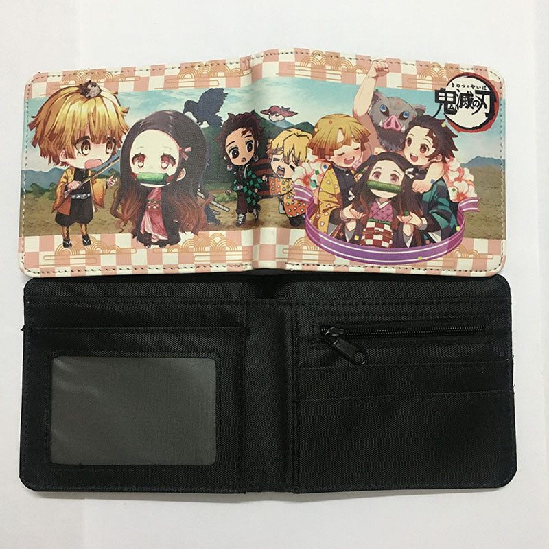 cartoon printed short PU zipper wallet （M) ChangYuan012