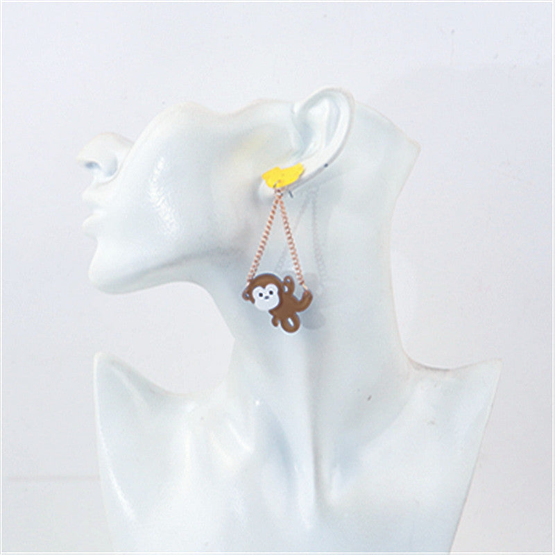 Acrylic funny monkey earrings MIC-ChouD034