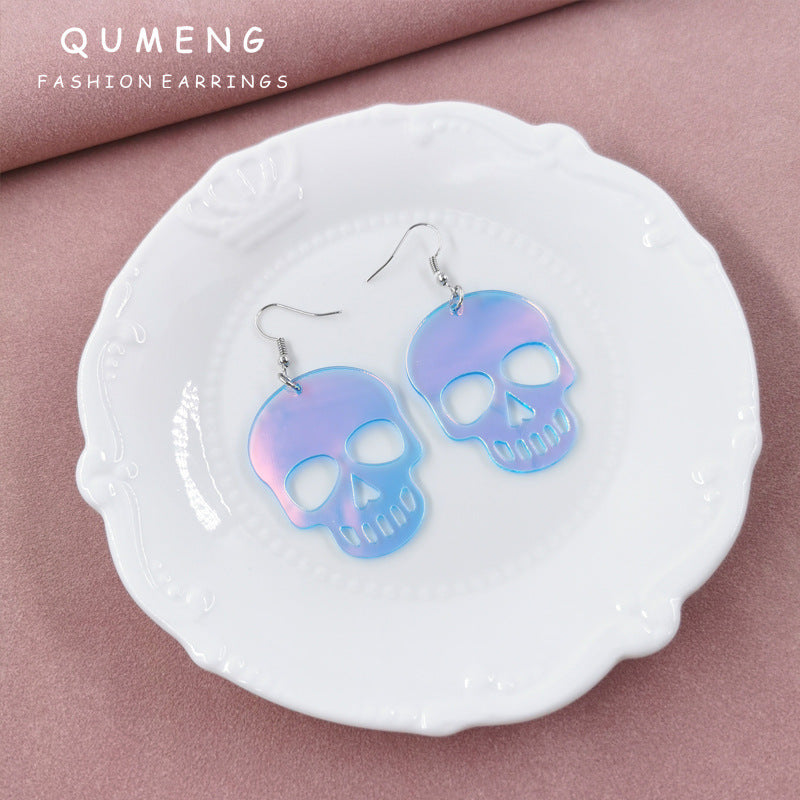 Acrylic transparent skull earrings (Minimo de Compra 2) MIC-QingM036