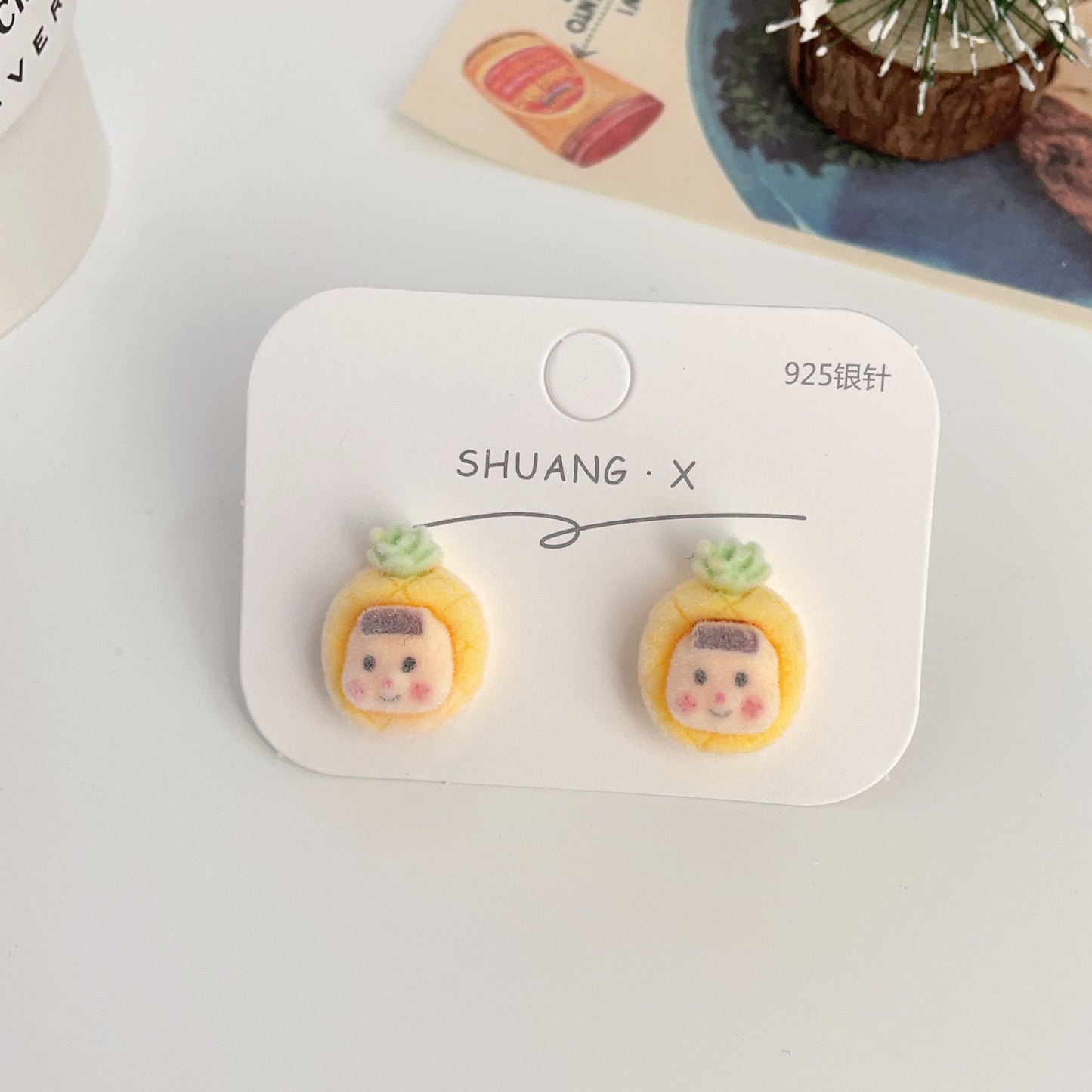 Acrylic flocked cute earrings (Minimo de Compra 2) MYA-ShuangX032