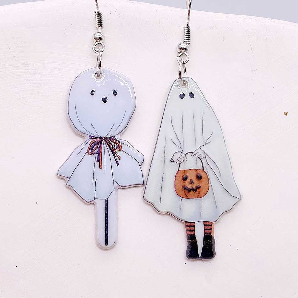 Acrylic Halloween Bat Coffin Plate Earrings (Minimo de Compra 2) MIC-ChenY018