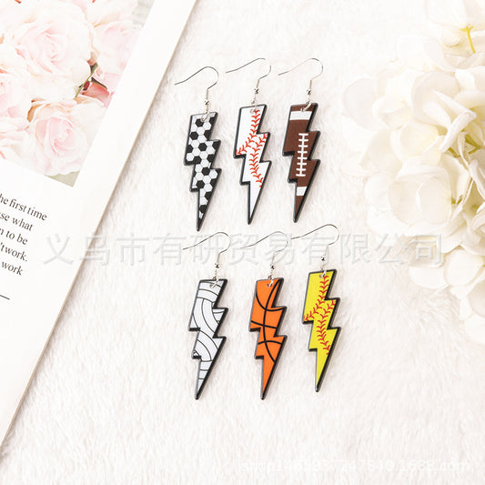 Acrylic printed large lightning earrings (Minimo de Compra 2) MIC-YouY019