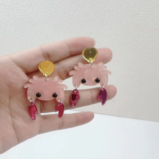 Acrylic cartoon cute little crab earrings (Minimo de Compra 2) MIC-JiuT019