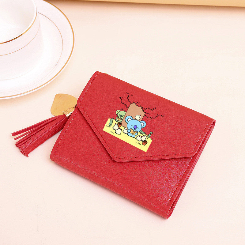 PU card bag tassel short wallet MIC-XingY013