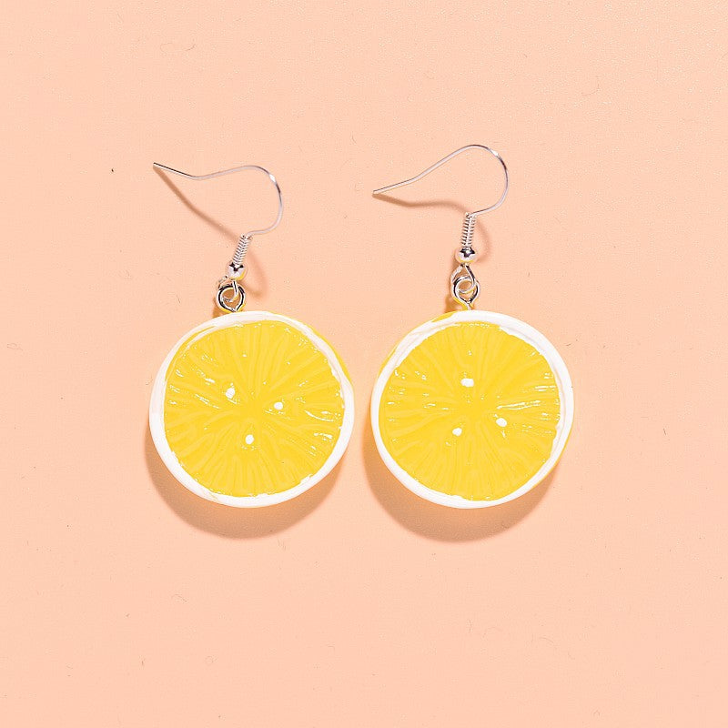 Resin Orange Lemon Slice Earrings MYA-XunT016