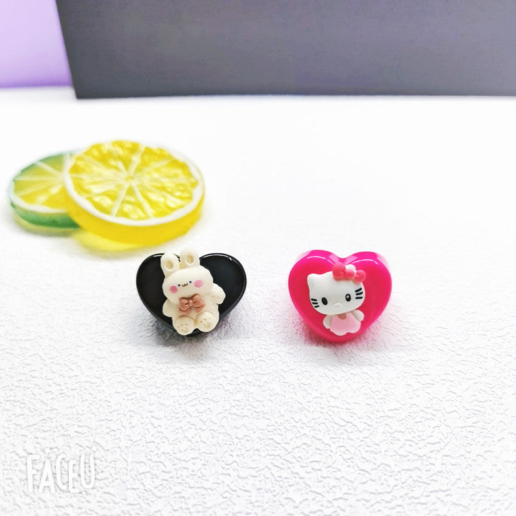 Resin Peach Bear Ring MIC-JianY003