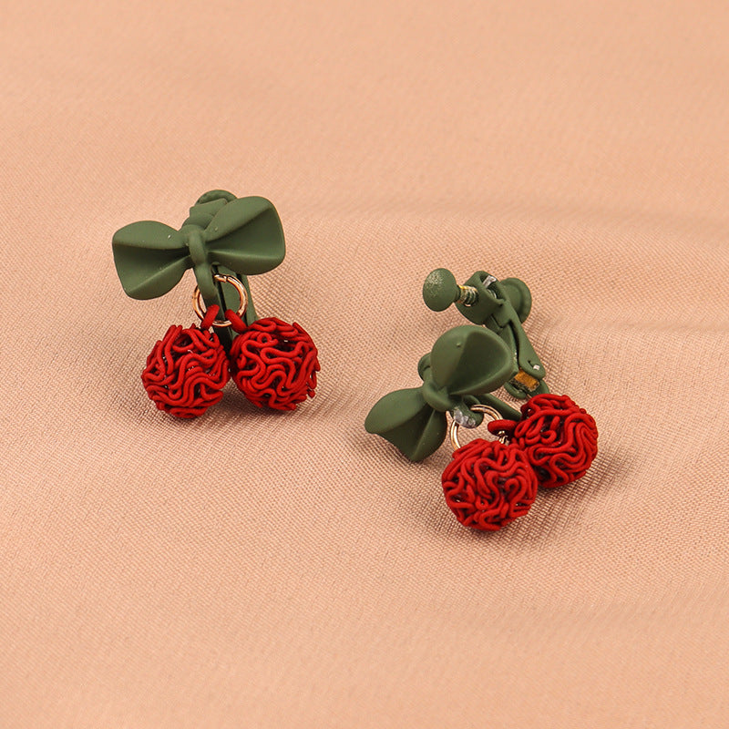 S925 silver needle cute cherry earrings Minimo de compra 2 MIC-LSY001