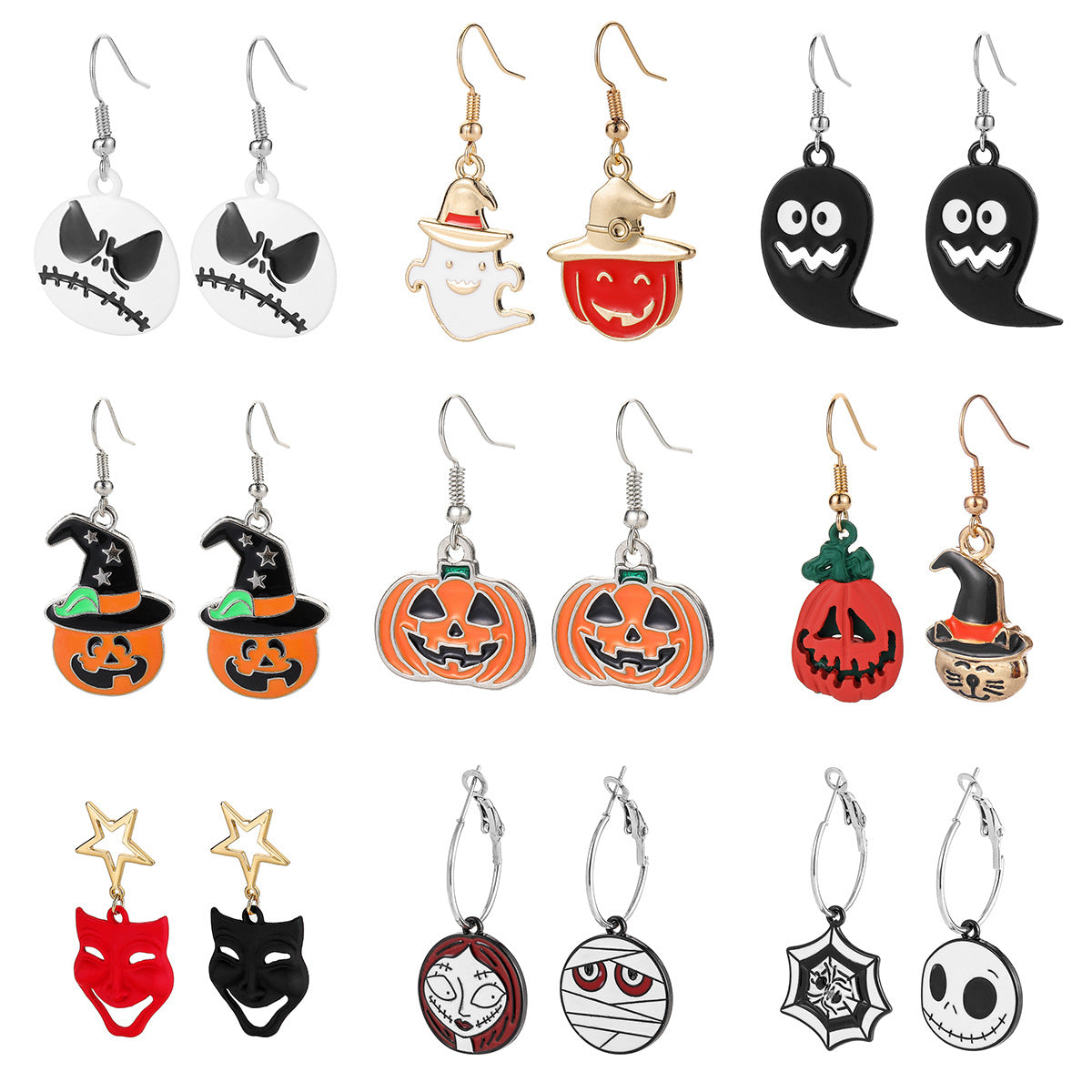 Alloy Funny Ghost Mask Earrings (Minimo de Compra 5) MIC-ZeX006