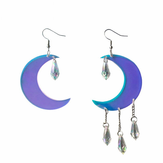 Acrylic Colorful Crescent Water Drop Earrings MIC-XueP147