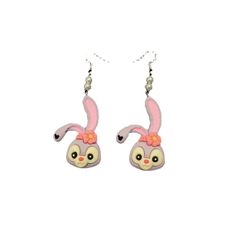 Resin Cute Purple Rabbit Earrings (Minimo de Compra 2) MIC-WWHM039