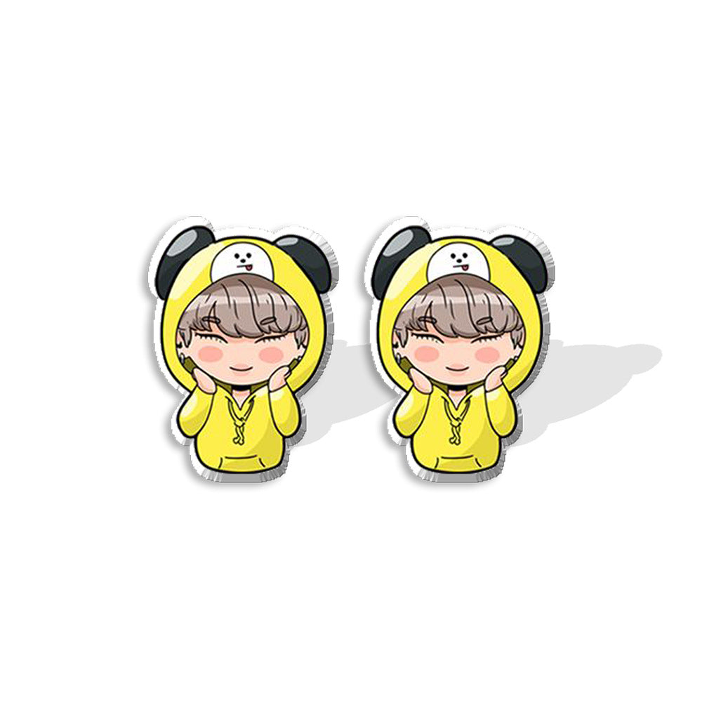 Acrylic BTS bulletproof youth group earrings (Minimo de compra 5) MIC-XiangL049