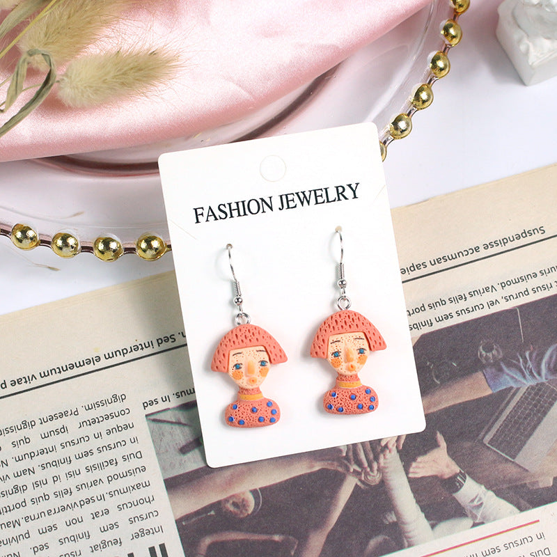 Acrylic cute doll earrings  (Minimo de Compra 2) MYA-PingH028