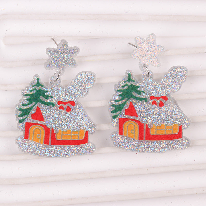 Acrylic Santa Claus sweater earrings MIC-DuA092