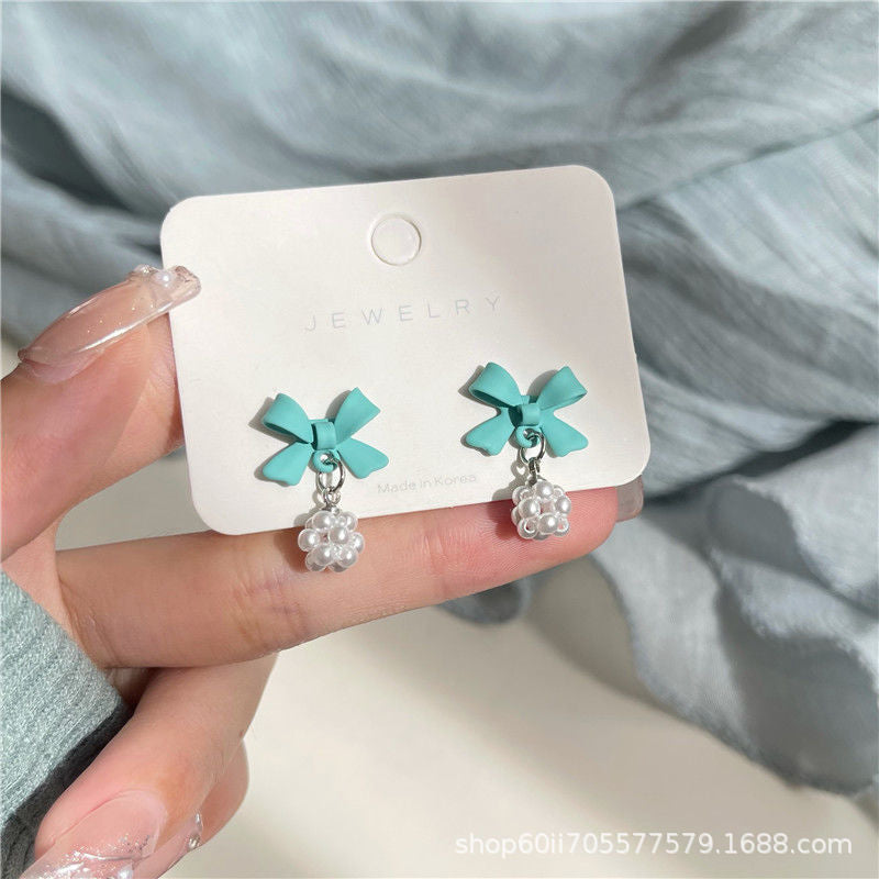 Asymmetric blue alloy earrings MIC-YinXin007