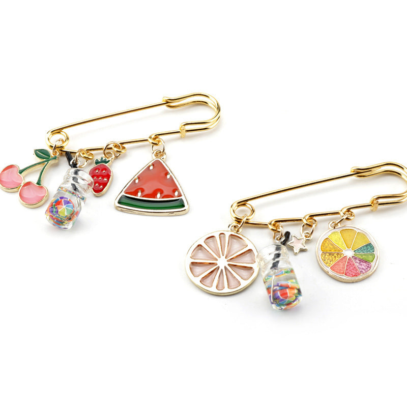 Alloy summer fruit series brooch MIC-AiWen021