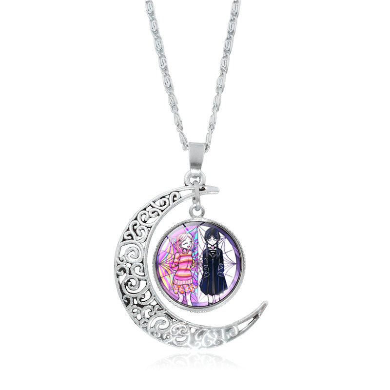 alloy retro silver hollow pendants MIC-NE-JiaY010