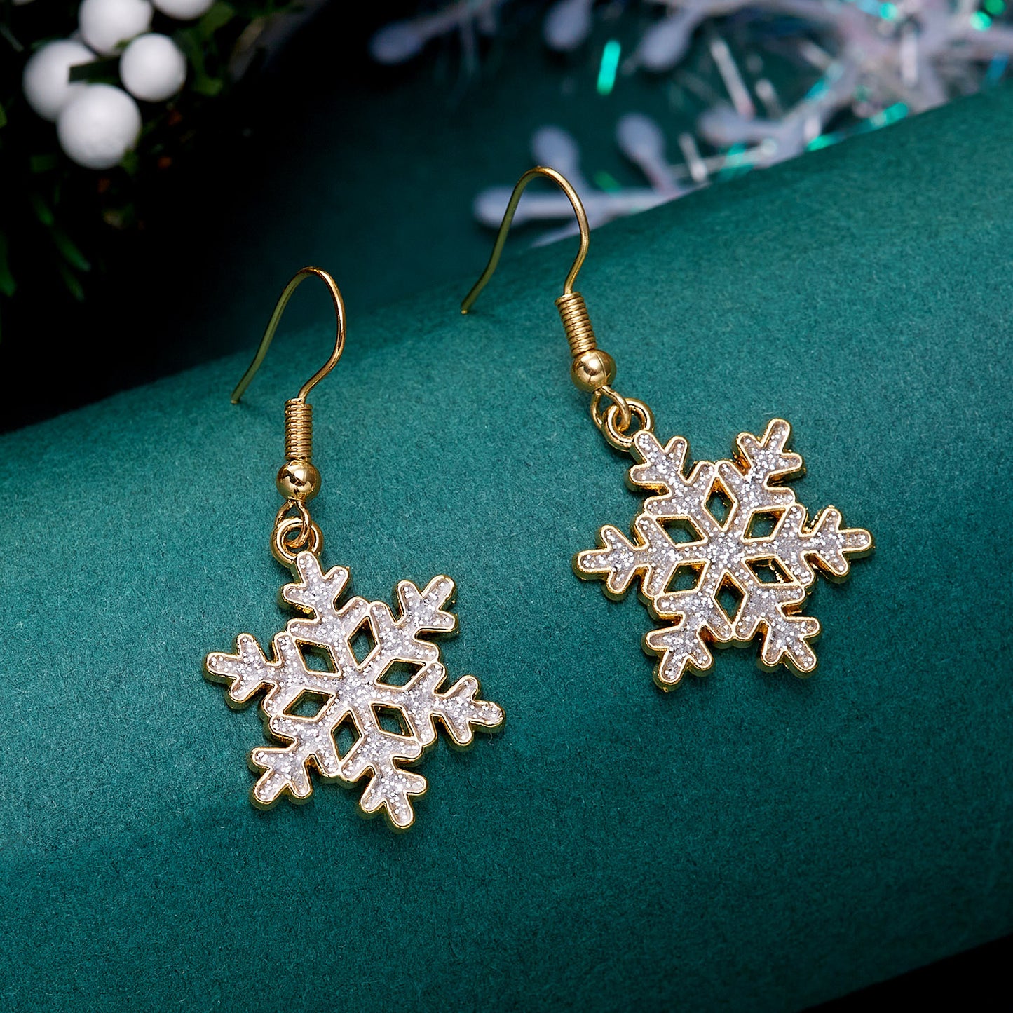 Alloy Santa Claus Bell Snowflake Earrings (Minimo de Compra 2)  MIC-JueH013