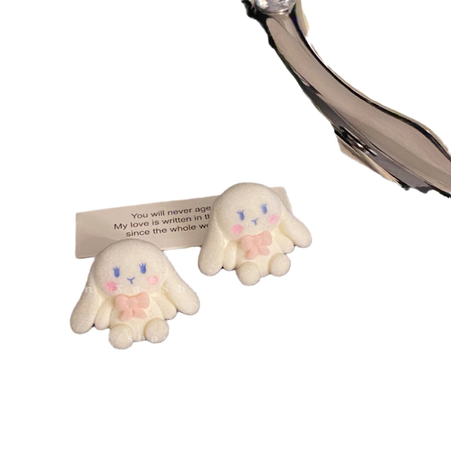 Alloy cute plush bunny earrings (Minimo de Compra 2) MIC-XinXu014