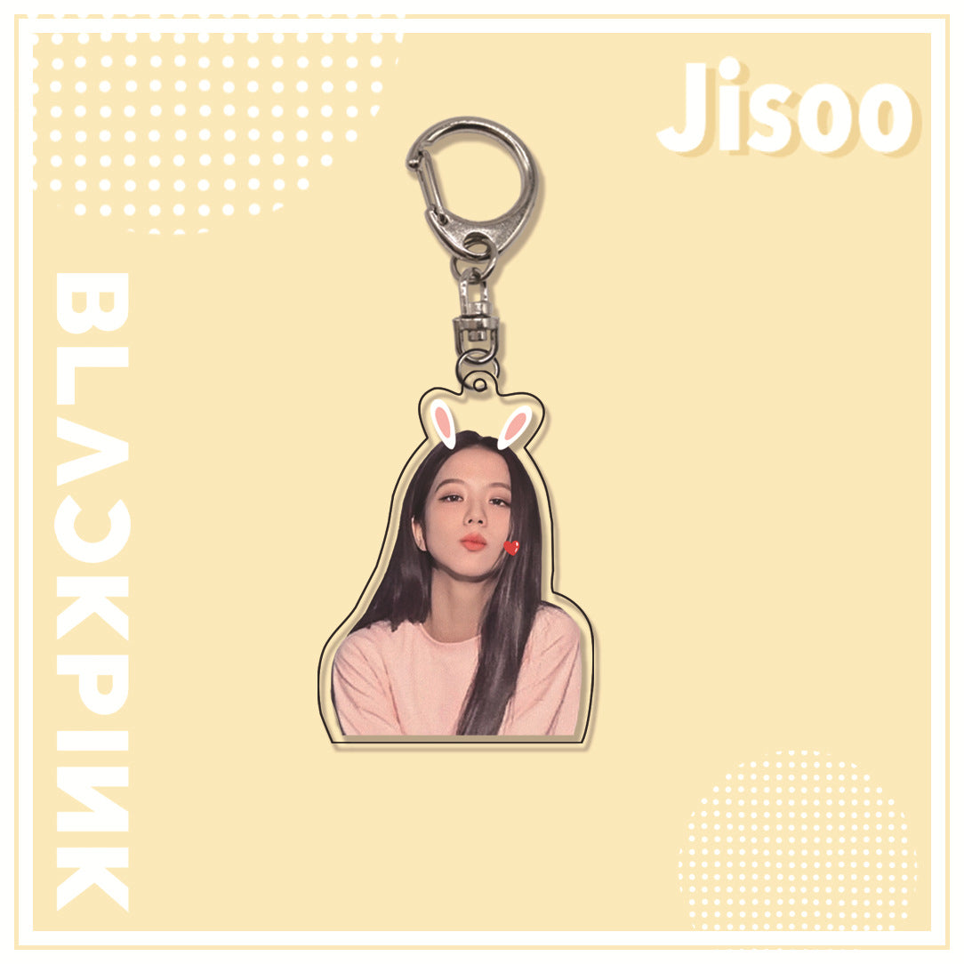 Acrylic pink ink double-sided blackpink keychain (Minimo de Compra 2)  MIC-ManM011