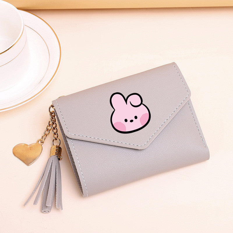 PU card bag tassel short wallet MIC-XingY016