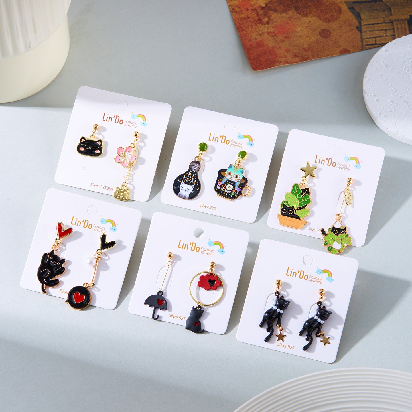 Alloy new cute cat earrings MYA-ChuY003