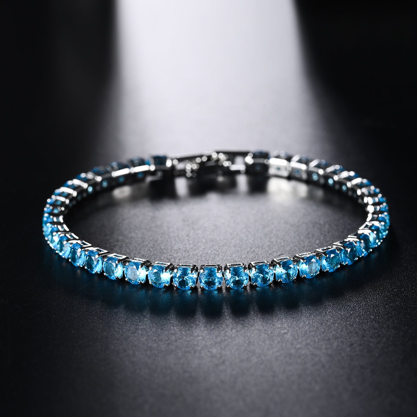 Alloy 4mm round single row full diamond bracelet (Minimo de Compra 2) MIC-LinD006