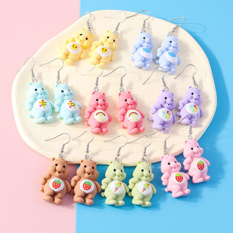 Alloy new cute little bear earrings MIC-YueS013