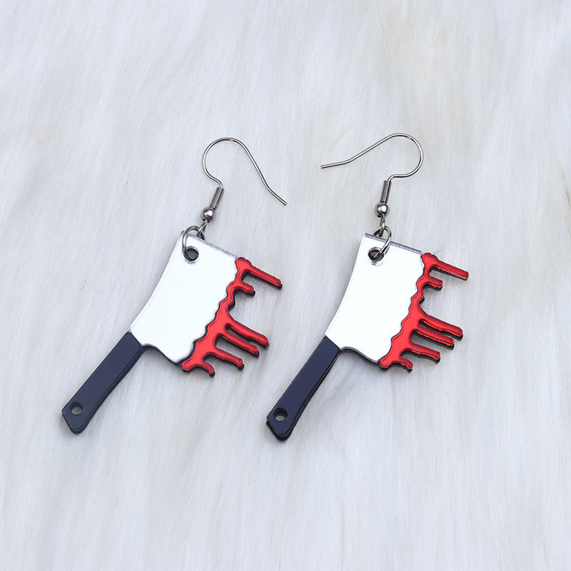 Acrylic Halloween Blood Knife earrings (Minimo de Compra 2) MIC-DuA040