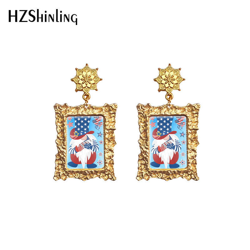 Alloy American Independence Day Earrings (Minimo de compra 5) MYA-XiangL059