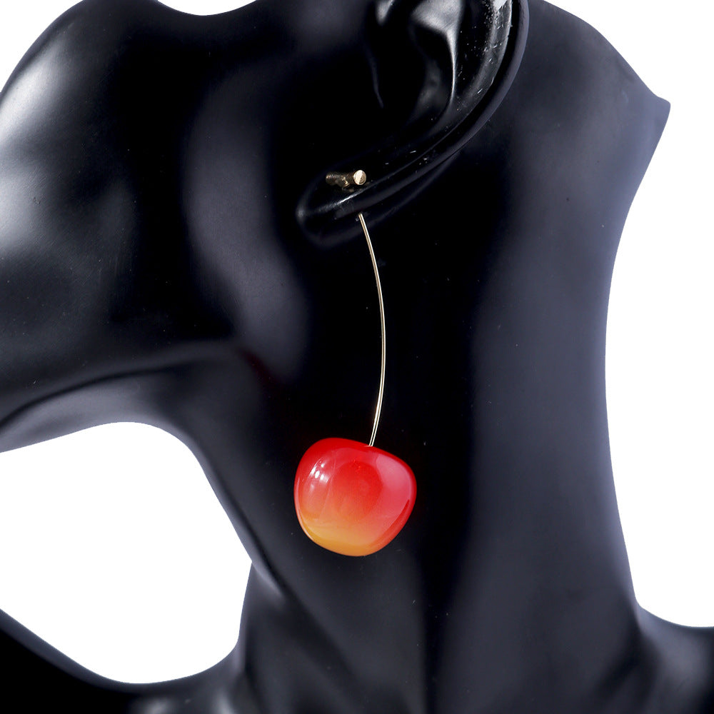 Alloy Fruit Cherry Earrings  MYA-YueS012