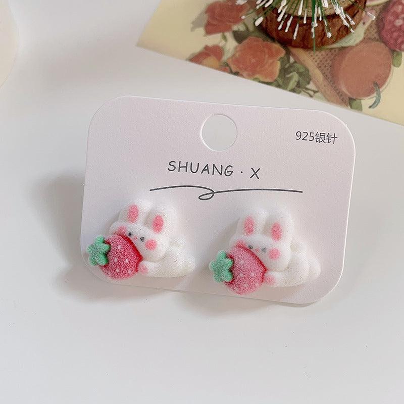 Acrylic flocked cute earrings (Minimo de Compra 2) MYA-ShuangX032