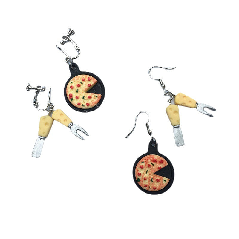 Resin simulation pizza cheese earrings (Minimo de Compra 2) MIC-ChouT028