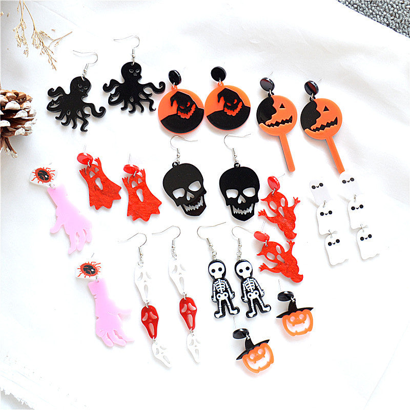 Acrylic horror and funny ghost earrings MYA-XieN059