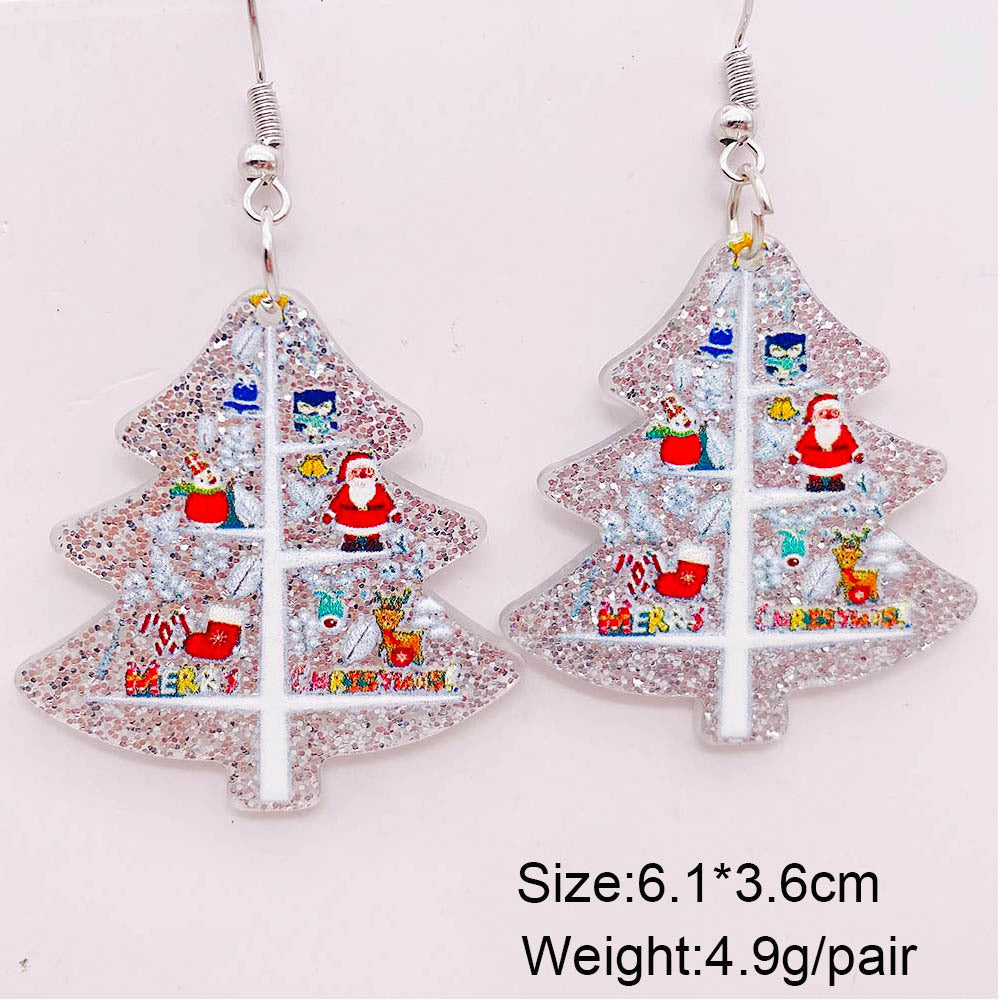 Acrylic Santa Claus Socks Earrings (Minimo de Compra 2) MYA-ChenY032