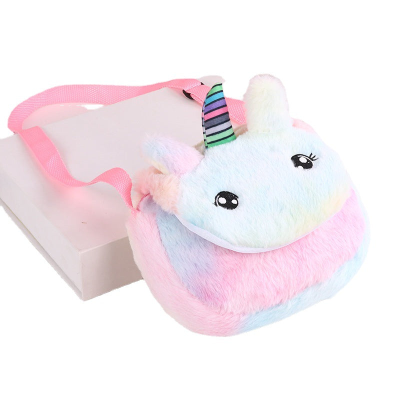 Plush cartoon unicorn messenger shoulder bag(Minimo de compra 5) MIC-SaiM003