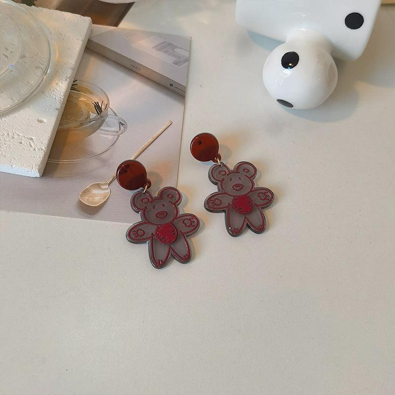 Alloy Funny Bear Earrings MIC-JiuY033