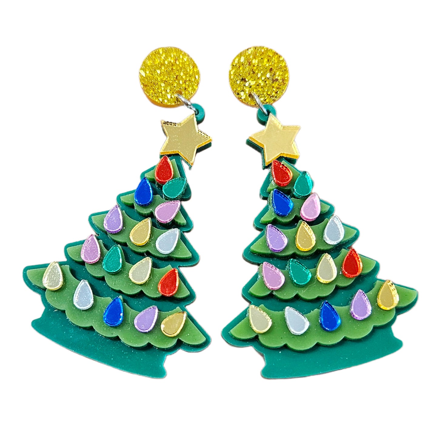 Acrylic Christmas tree earrings MIC-XueP185