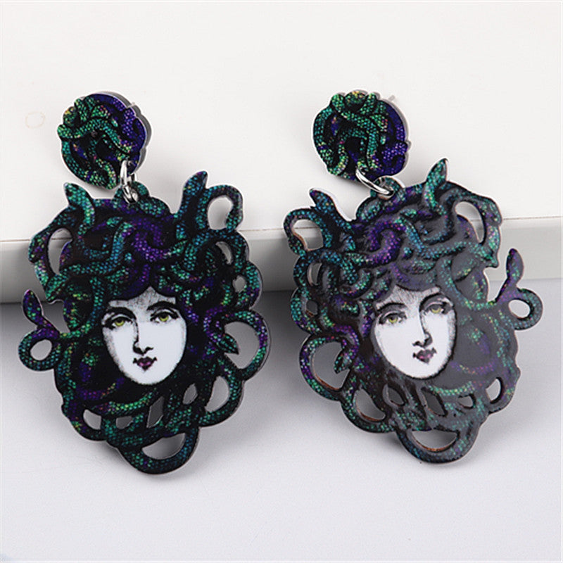 Acrylic Demon Bloody Tide Cool Earrings MIC-ChouD007