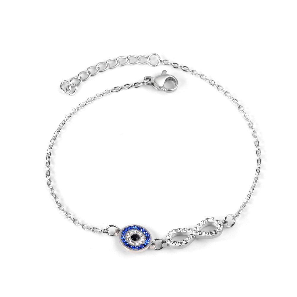 Bracelet Stainless Steel Vintage Melancholy Diamond Devil's Eye Minimo de compra 3 AiS004