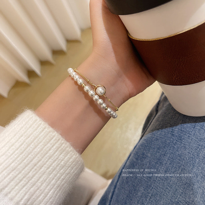 Pearl Double Layer Bracelet MIC-LvS006