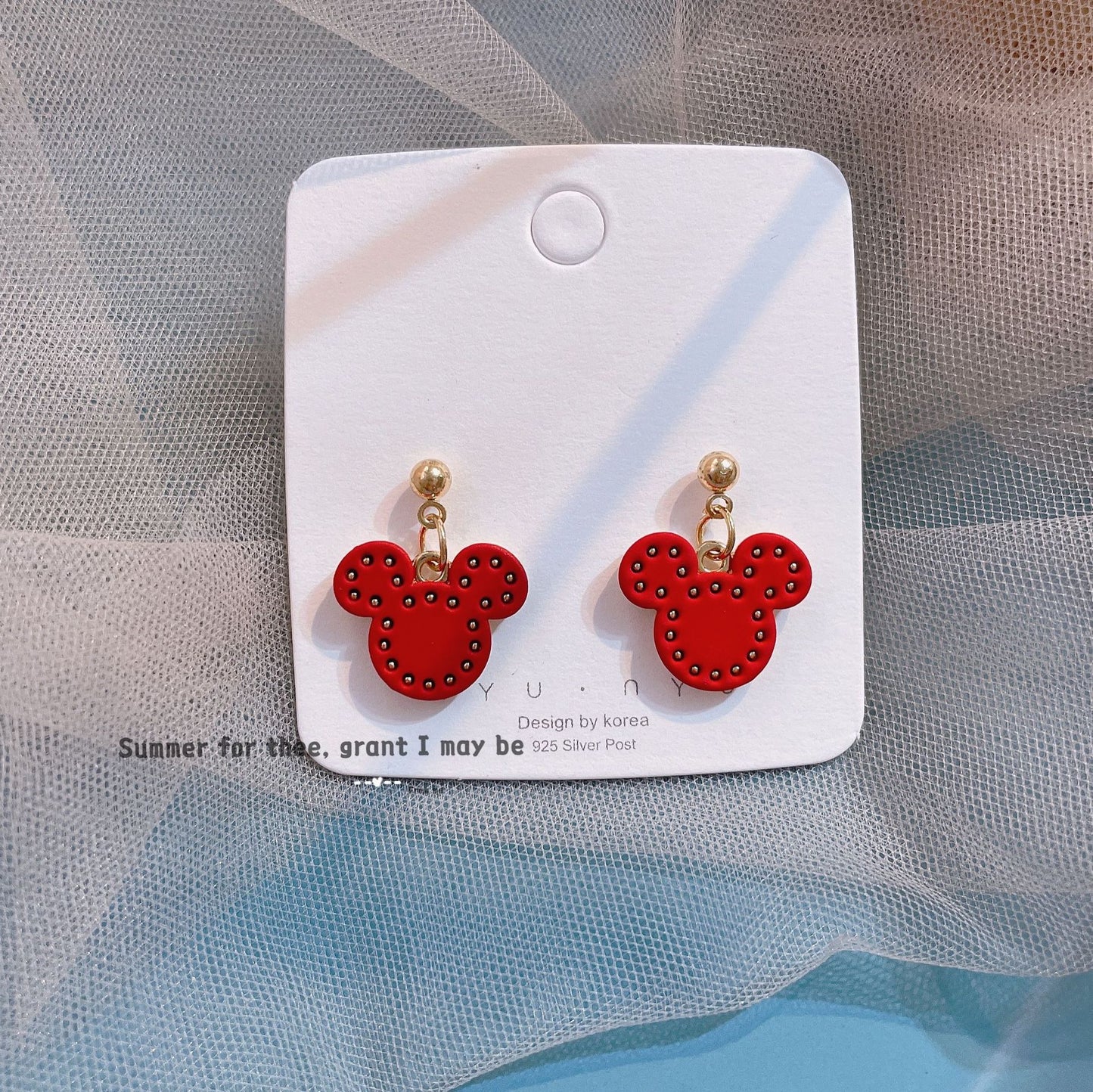 Alloy cute little bear head earrings MIC-KaL010