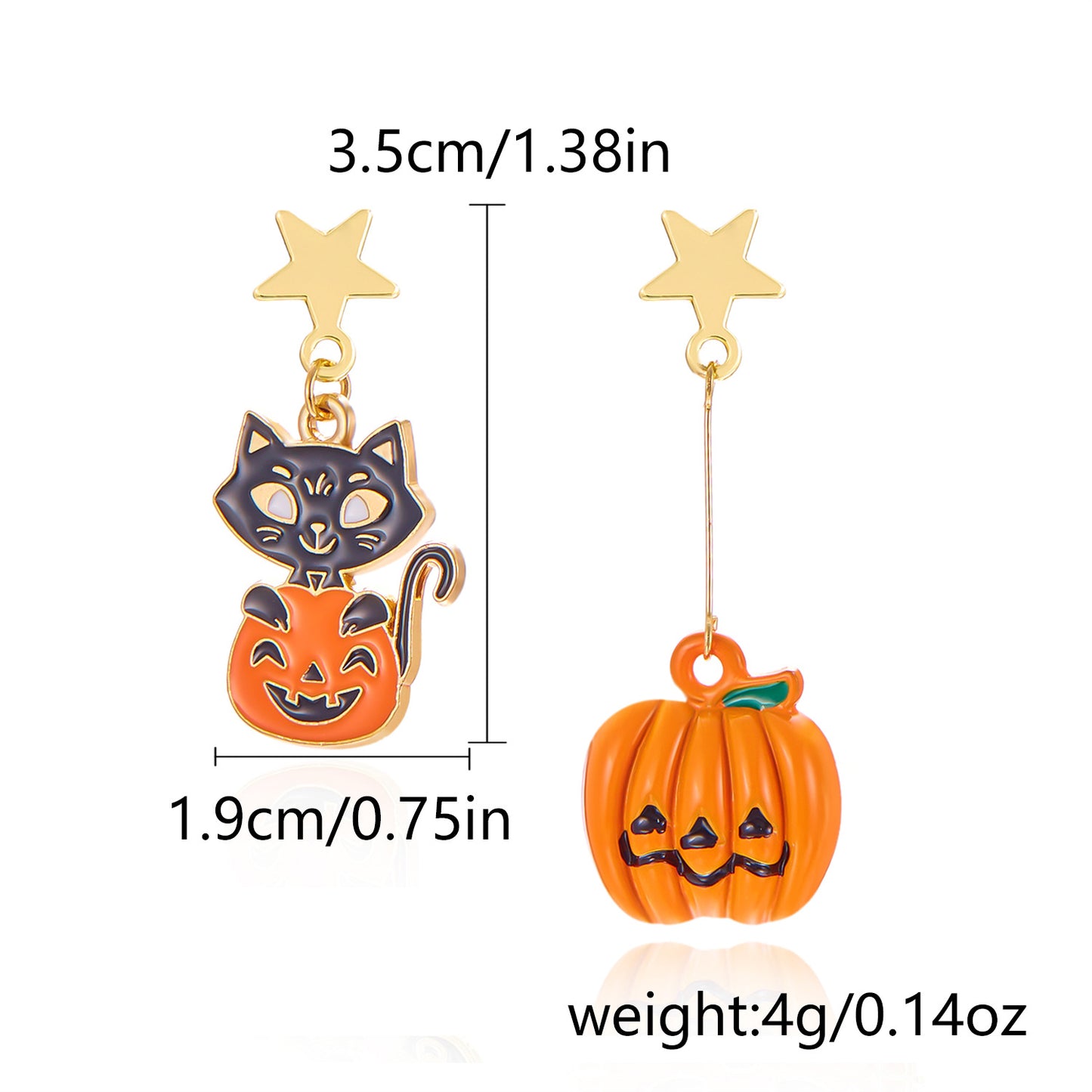 Alloy Halloween Oil Flower Skull Earrings MYA-ChuY014