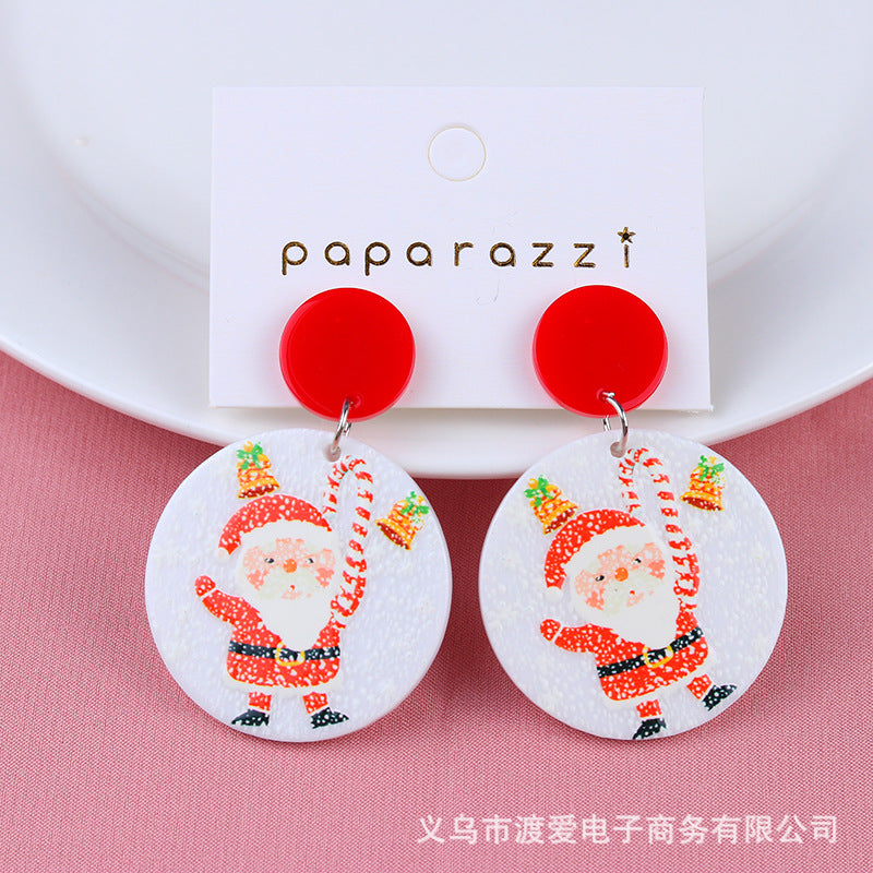 Acrylic Christmas Cartoon Gift Socks Earrings MIC-DuA099