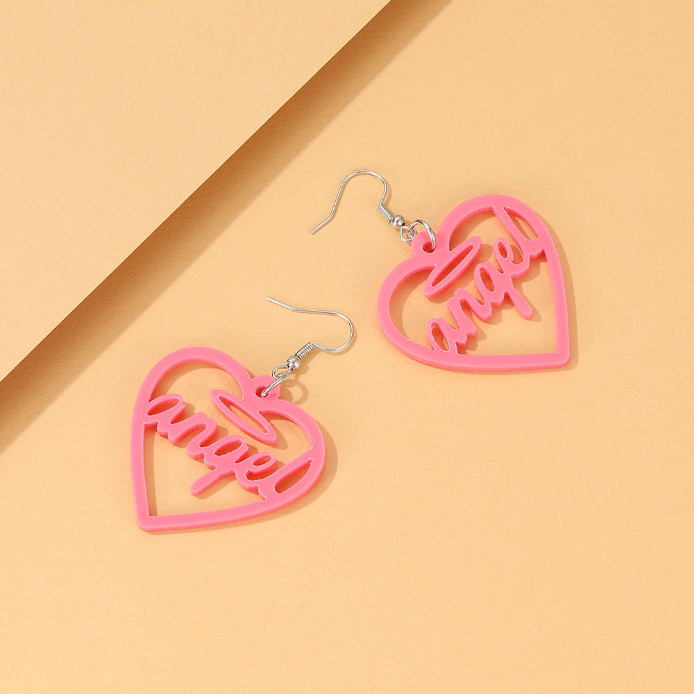 Acrylic cartoon cute heart shaped earrings (Minimo de compra 2) MYA-YiD023