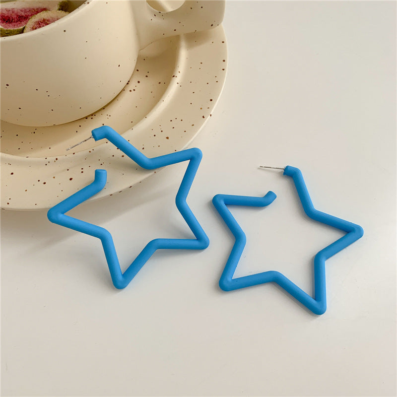 Resin Star Opening Jelly Color Earrings (Minimo de compra 2) MIC-LuoN004