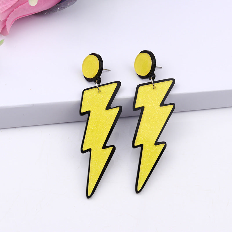 Acrylic Lightning Mouth Colorful Earrings MIC-DuAi007