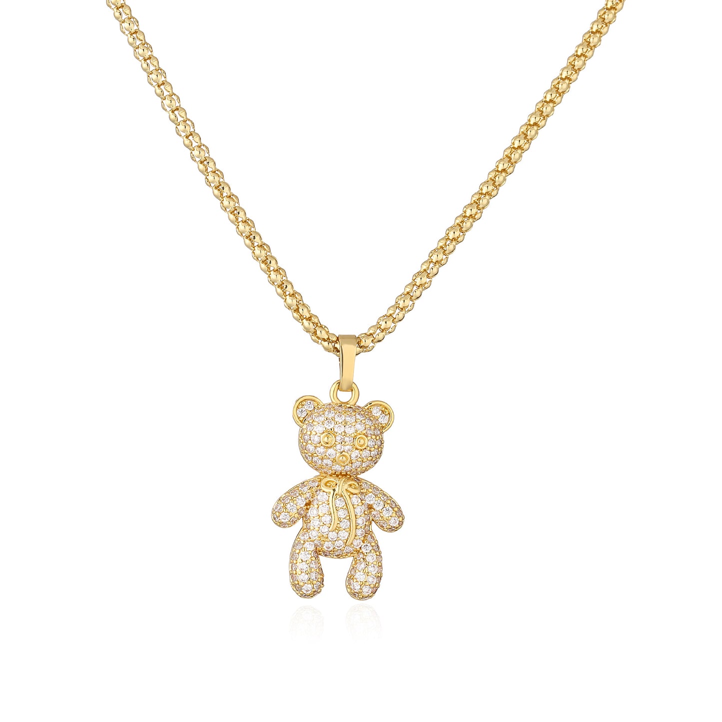 Stainless steel cute little bear necklace MYA-JuC016