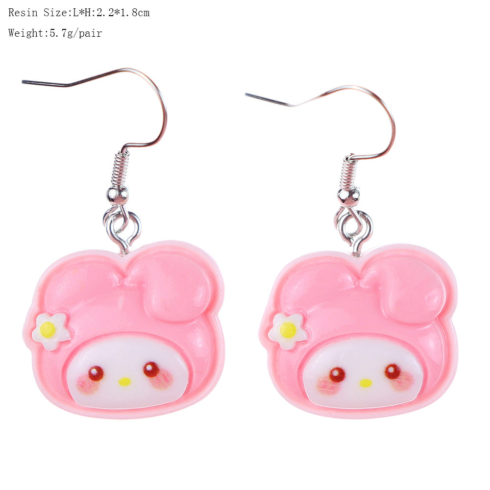 Alloy Little Rabbit Dog Earrings MYA-NiQ048