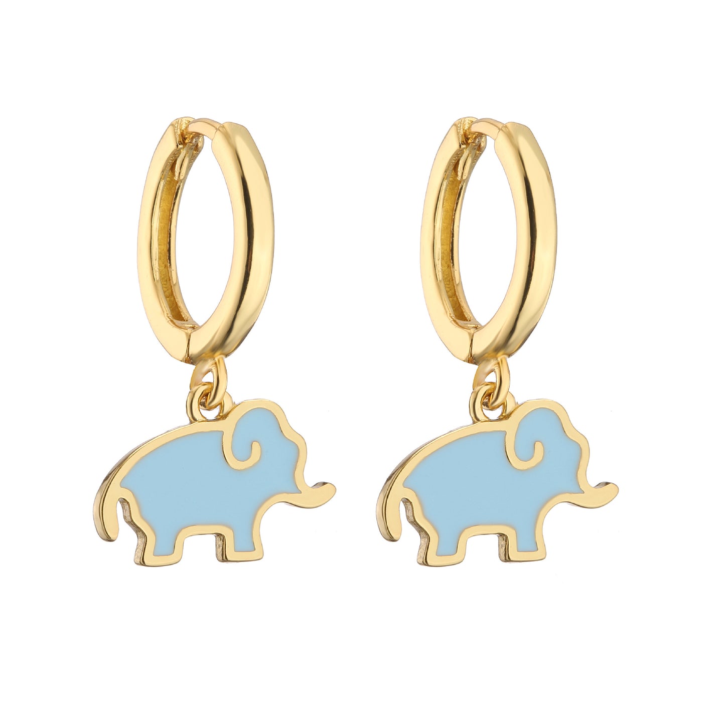 Alloy Peach Blossom Oil Elephant Earrings (Minimo de Compra 2) MIC-JuC027