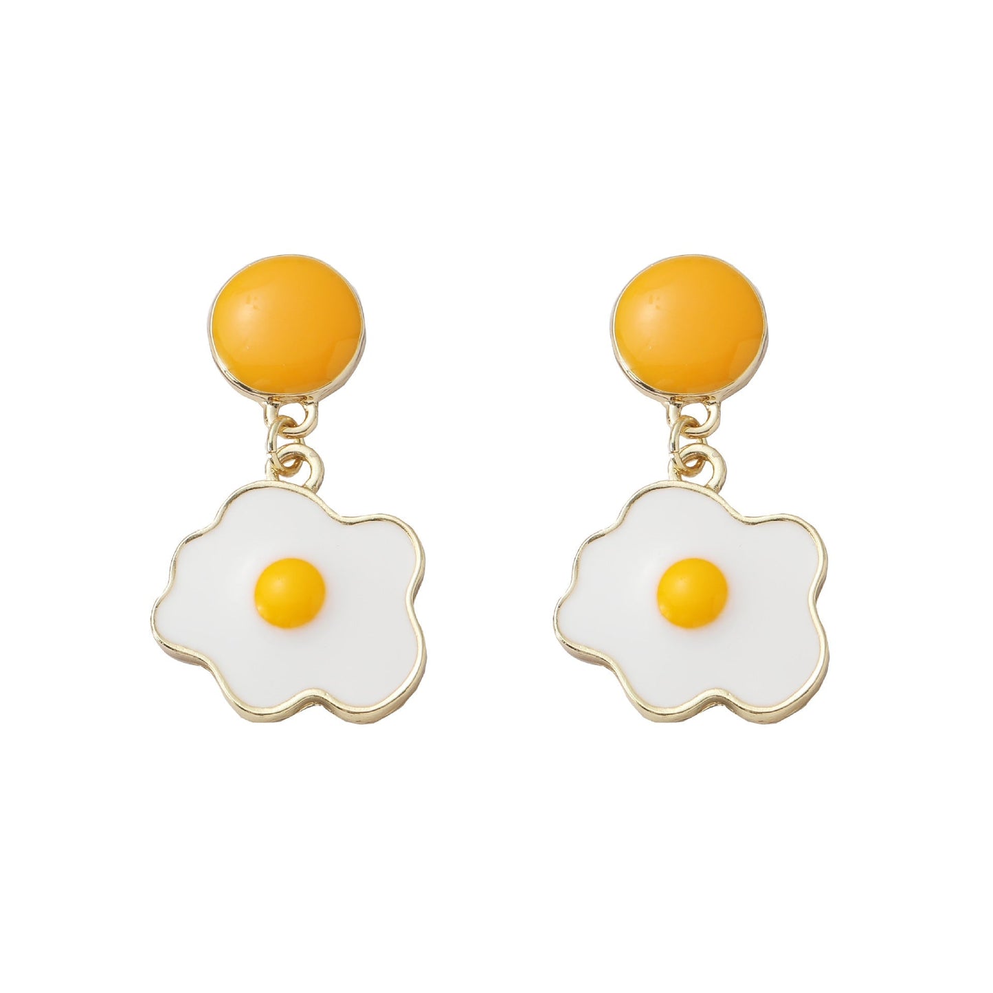 Poached Egg Fun Stud Earrings MIC-ABL006